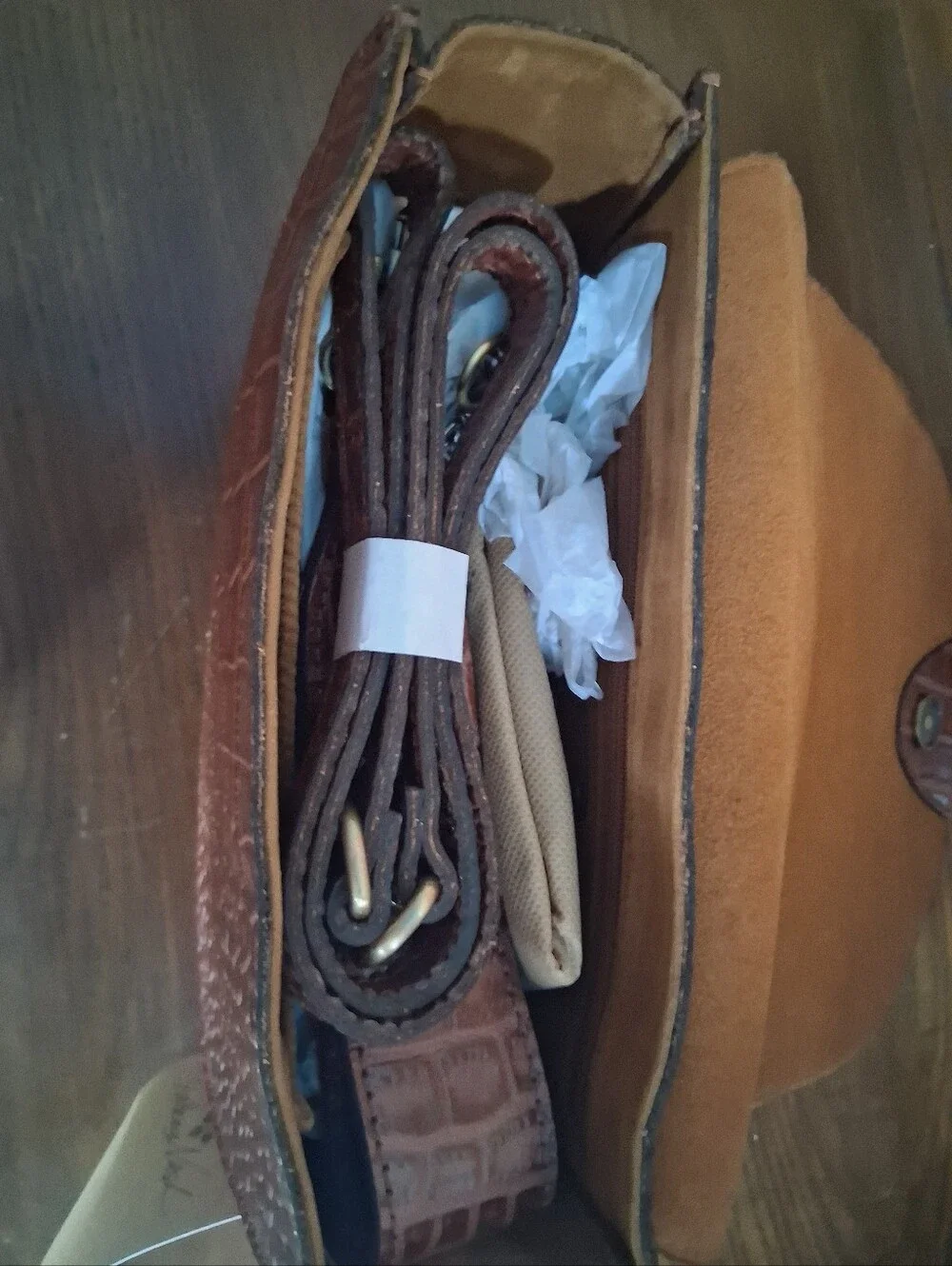 Brahmin croc embossed